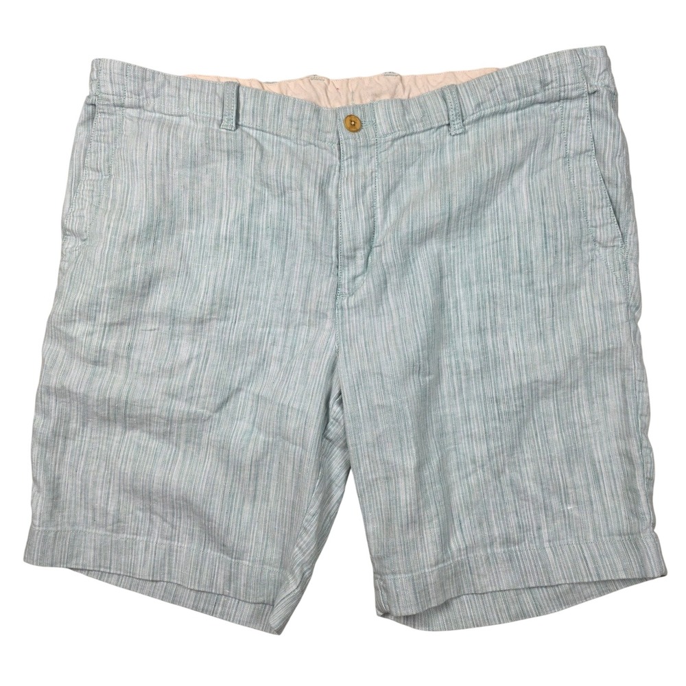 Tommy Bahama Mens‎ Linen Blend Striped Shorts Blue XXL Casual Beach Golf